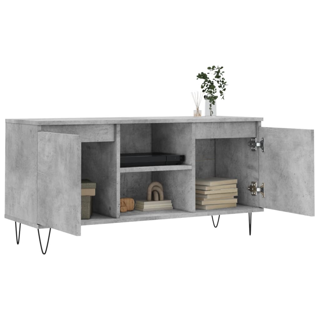 betonszürke szerelt fa TV-szekrény 104x35x50 cm