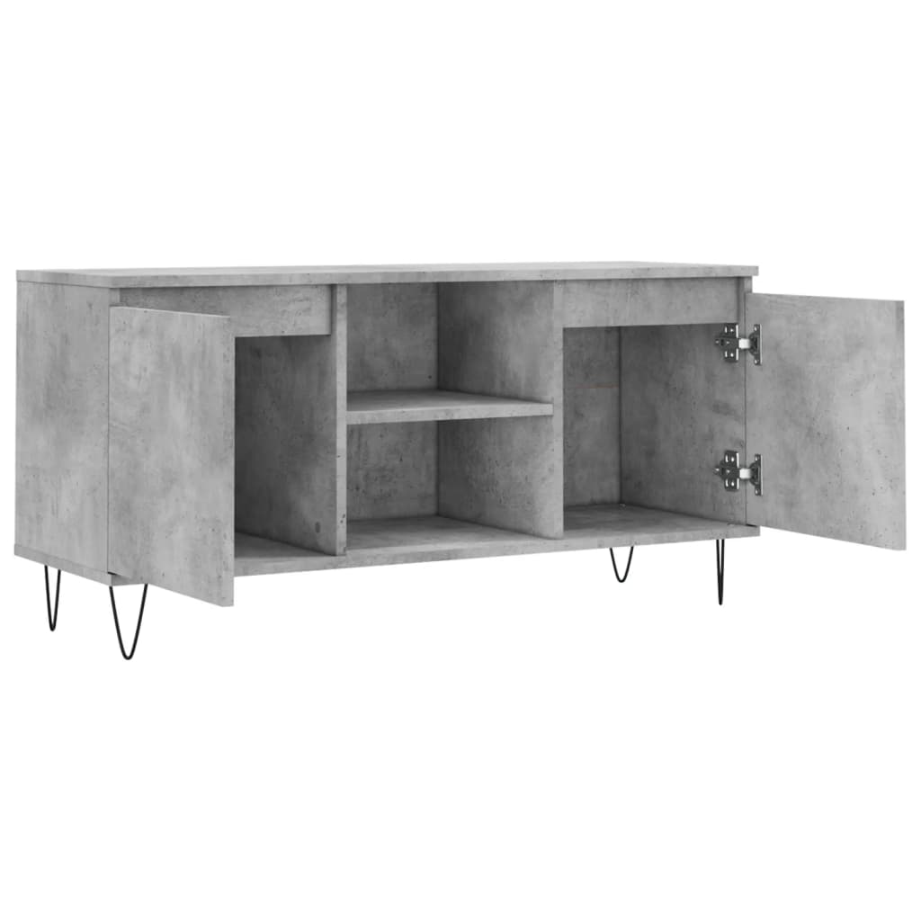 betonszürke szerelt fa TV-szekrény 104x35x50 cm