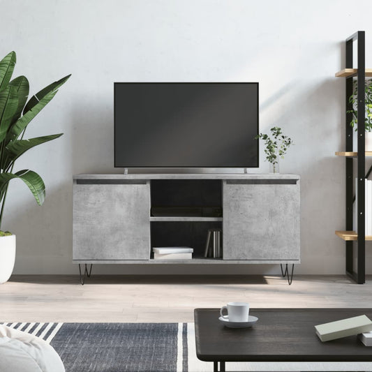 betonszürke szerelt fa TV-szekrény 104x35x50 cm