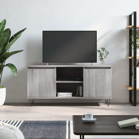 szürke sonoma színű szerelt fa TV-szekrény 104x35x50 cm