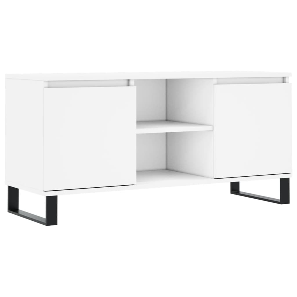 fehér szerelt fa TV-szekrény 104 x 35 x 50 cm