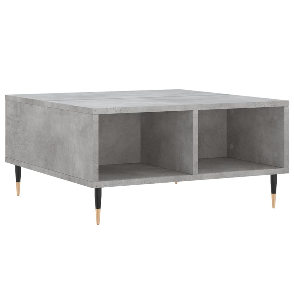 betonszürke szerelt fa dohányzóasztal 60 x 60 x 30 cm