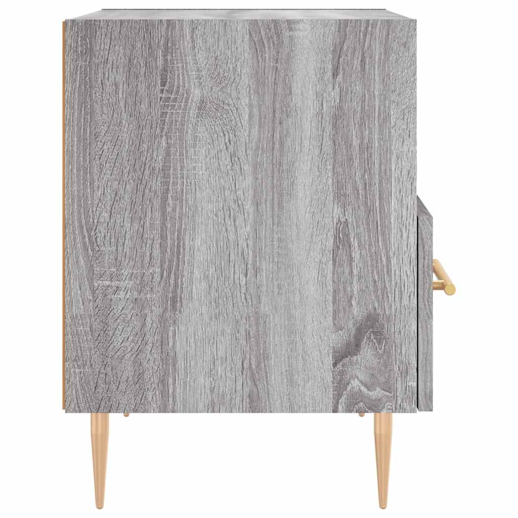 2 db szürke sonoma színű szerelt fa éjjeliszekrény 40x35x47,5cm