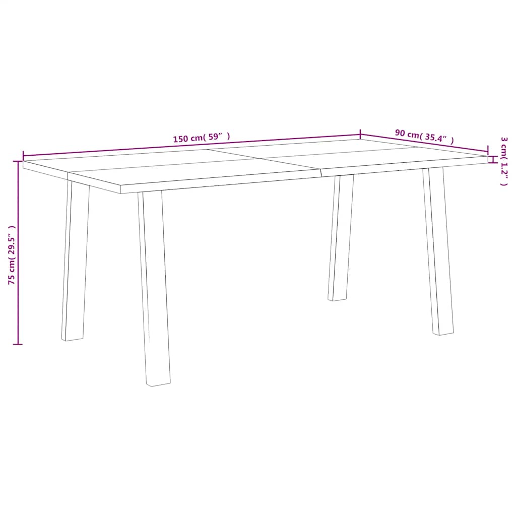 tömör akácfa kerti étkezőasztal 150 x 90 x 75 cm