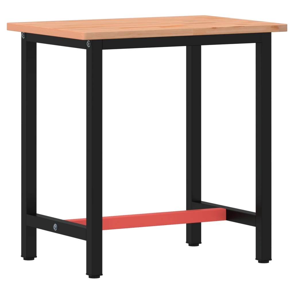 tömör bükkfa és fém munkaasztallap 80x55x81,5 cm