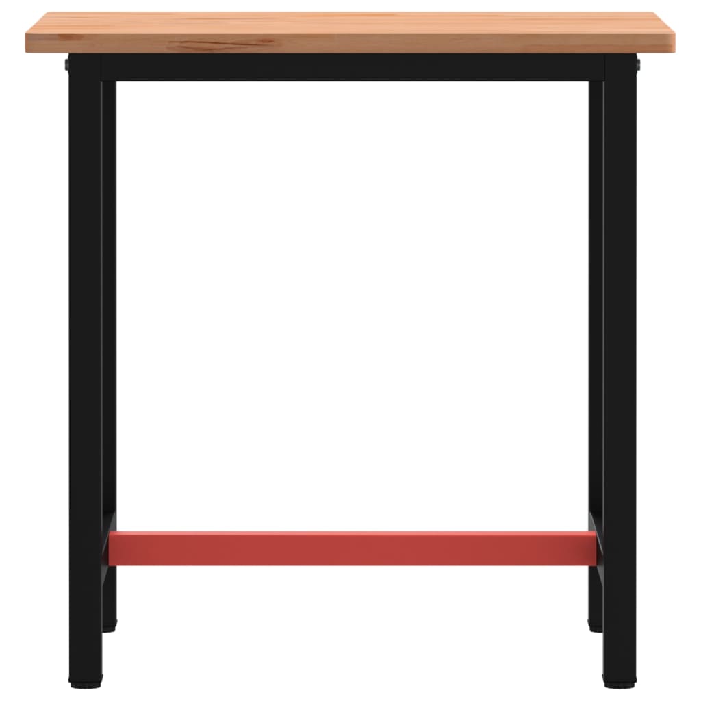 tömör bükkfa és fém munkaasztallap 80x55x81,5 cm