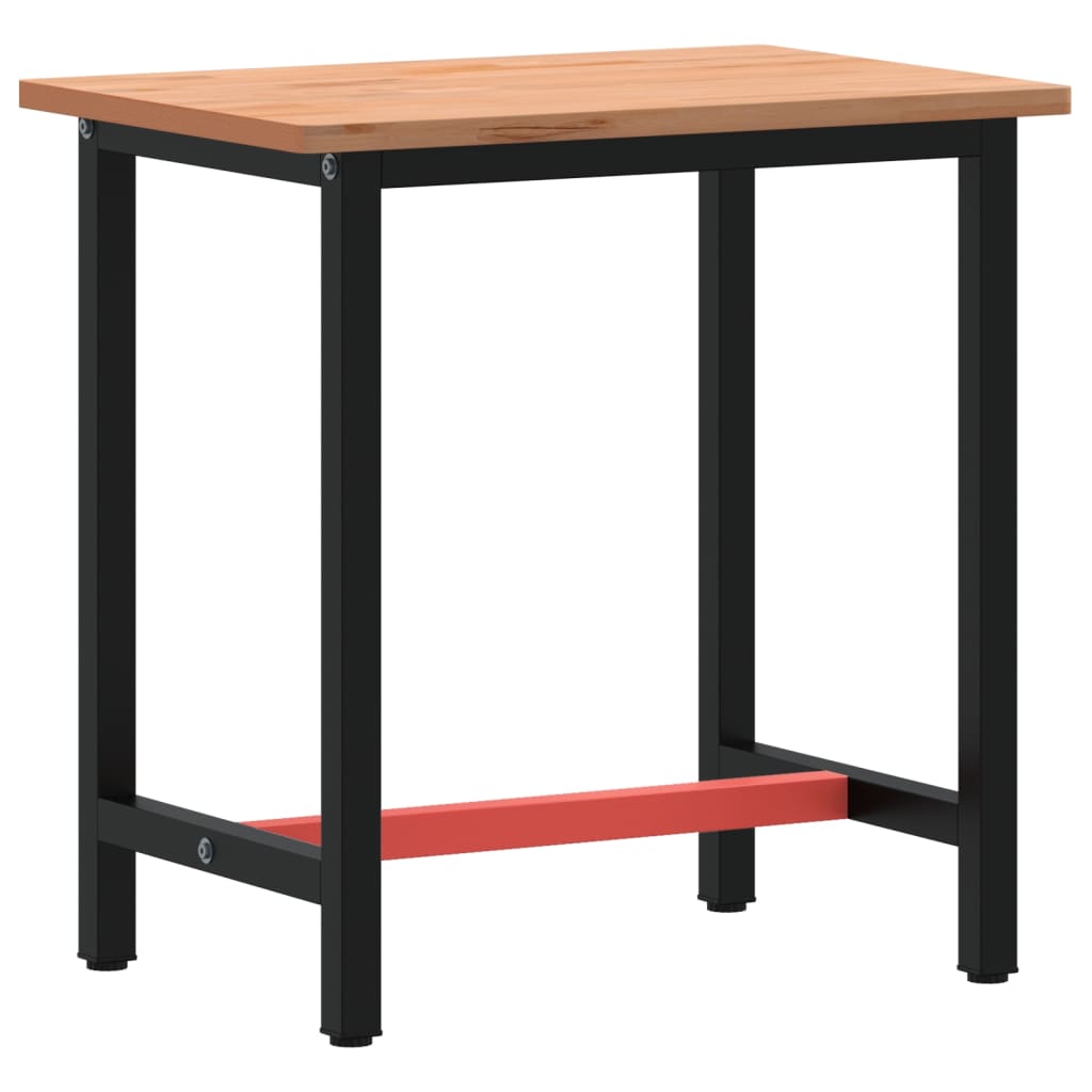 tömör bükkfa és fém munkaasztallap 80x55x81,5 cm