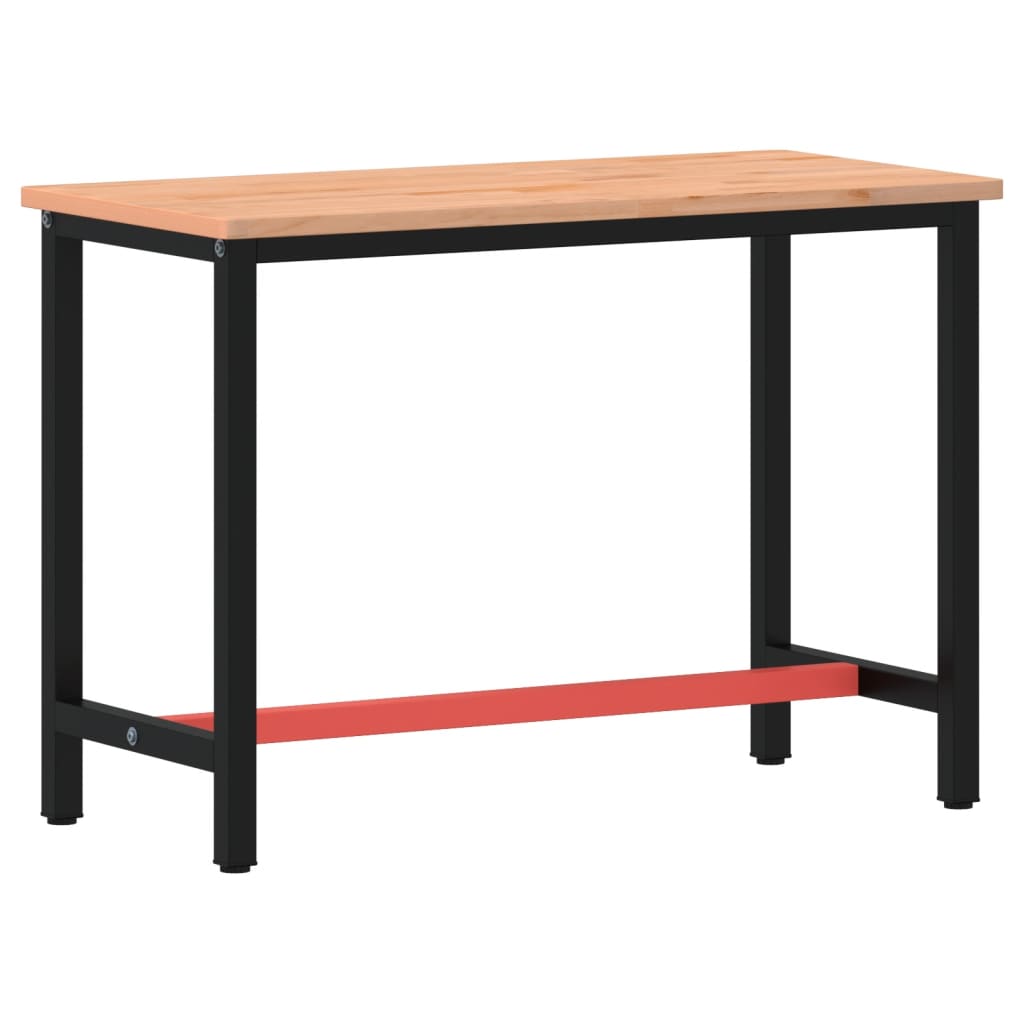 tömör bükkfa és fém munkaasztallap 115 x 55 x 81,5 cm