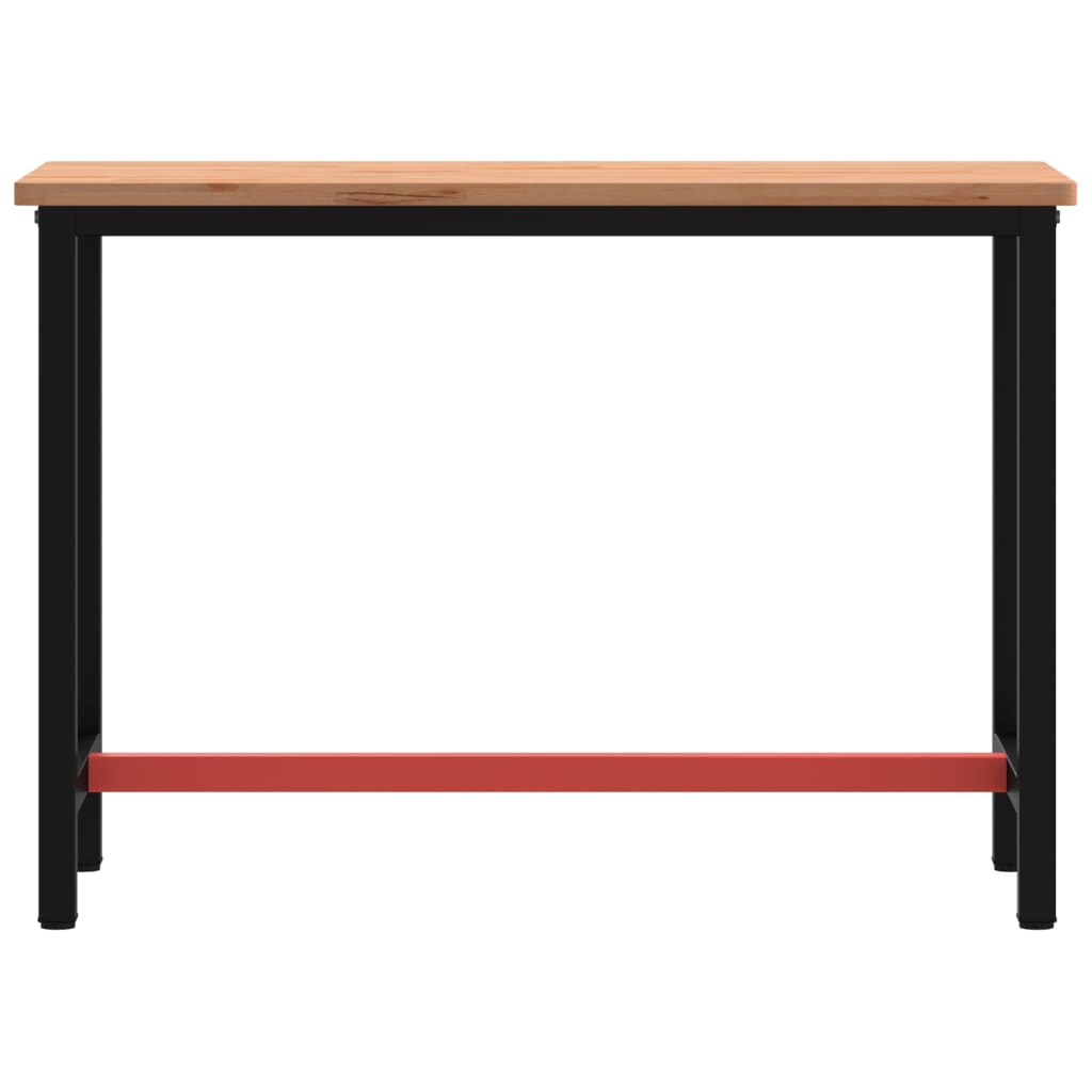 tömör bükkfa és fém munkaasztallap 115 x 55 x 81,5 cm
