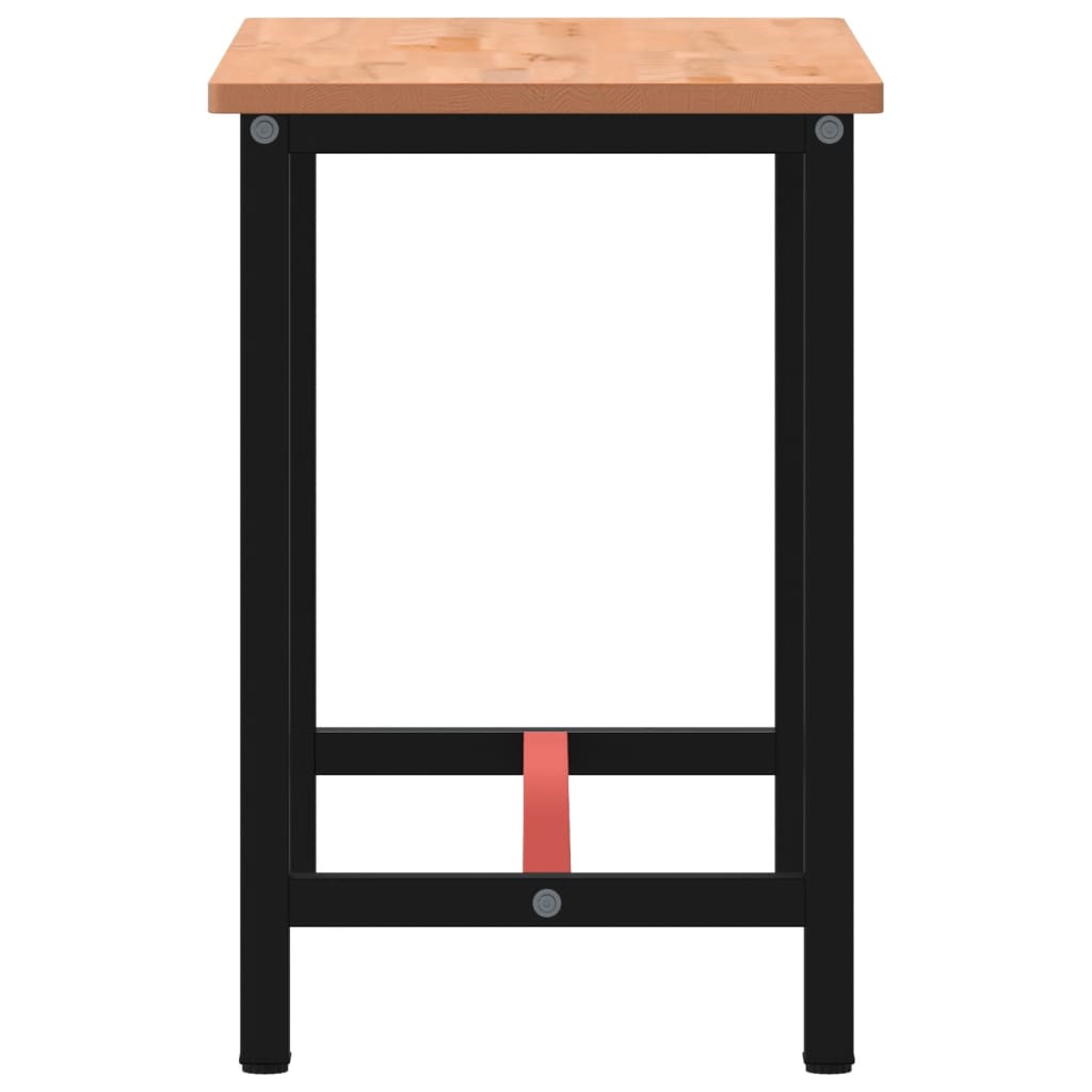 tömör bükkfa és fém munkaasztallap 115 x 55 x 81,5 cm