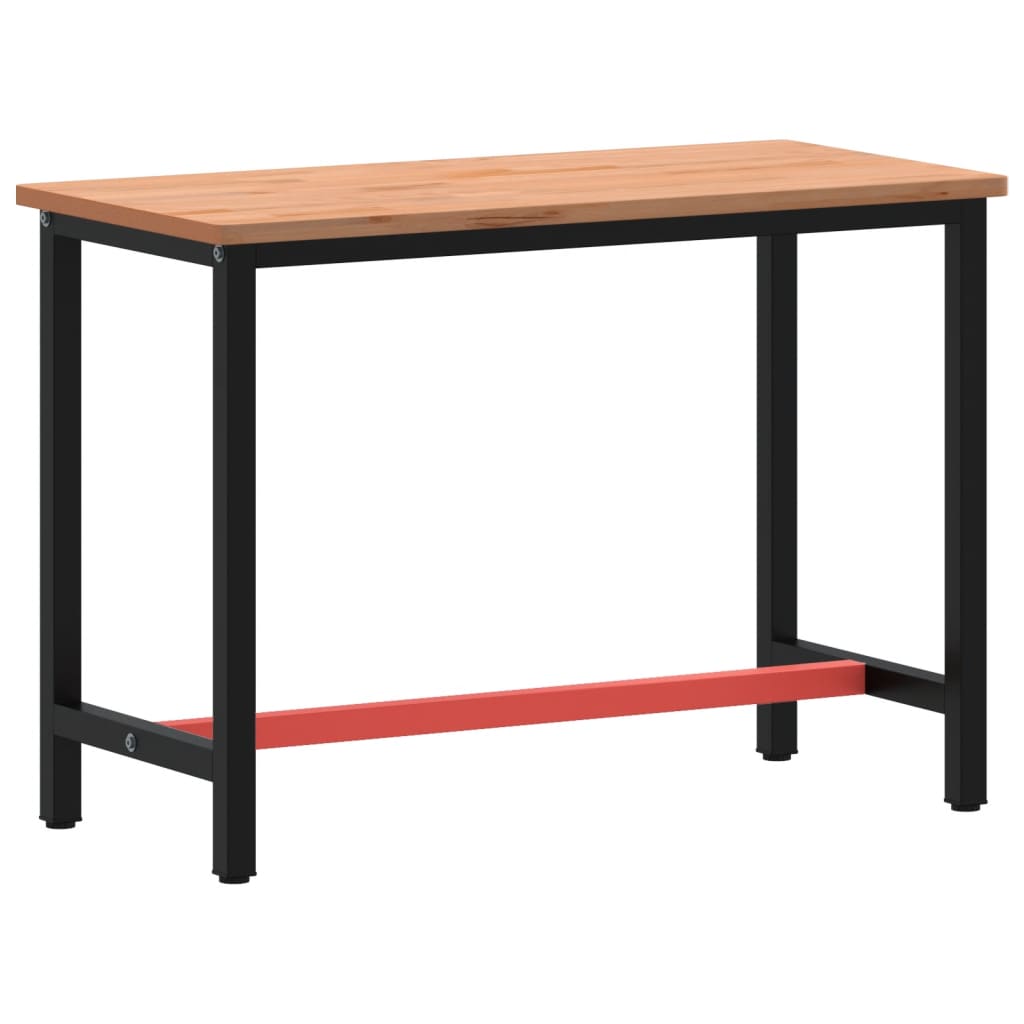 tömör bükkfa és fém munkaasztallap 115 x 55 x 81,5 cm