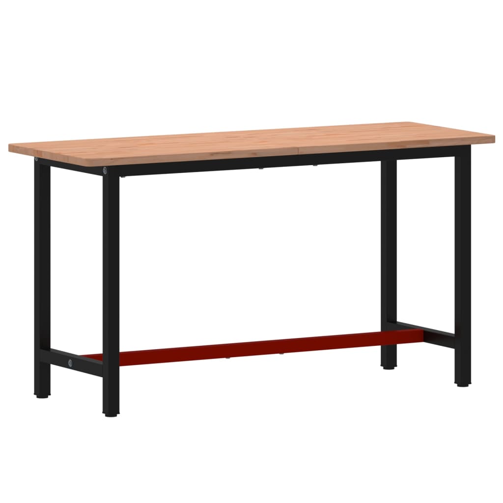 tömör bükkfa és fém munkaasztallap 150x55x81,5 cm