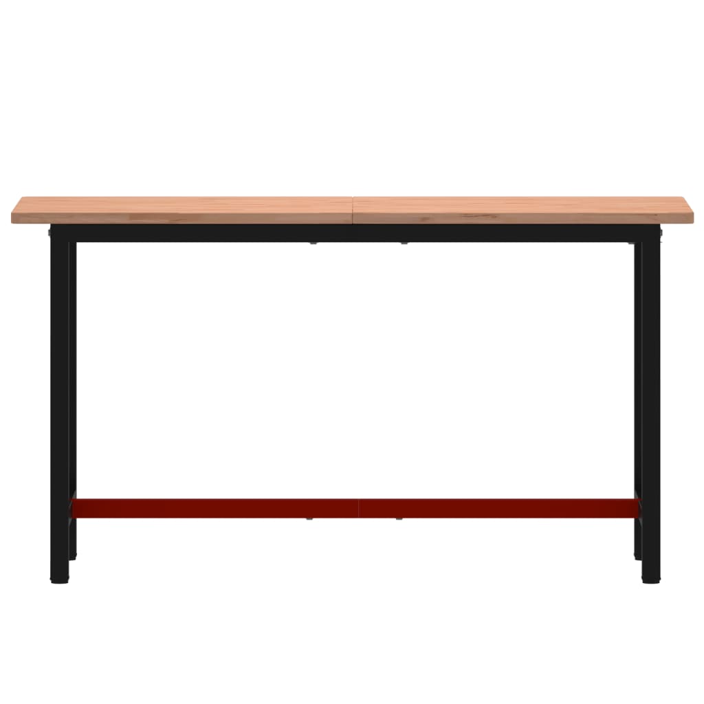 tömör bükkfa és fém munkaasztallap 150x55x81,5 cm