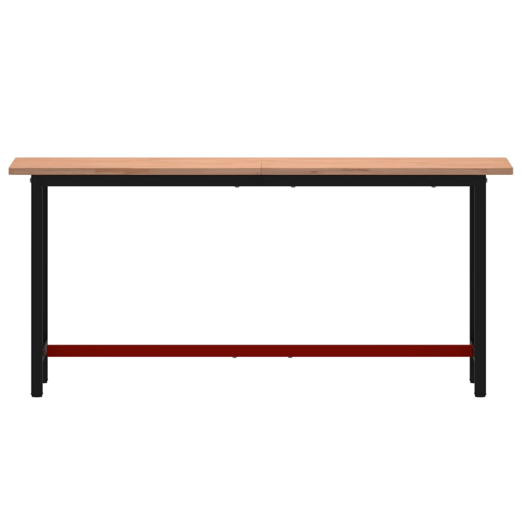 tömör bükkfa és fém munkaasztallap 180x55x81,5 cm