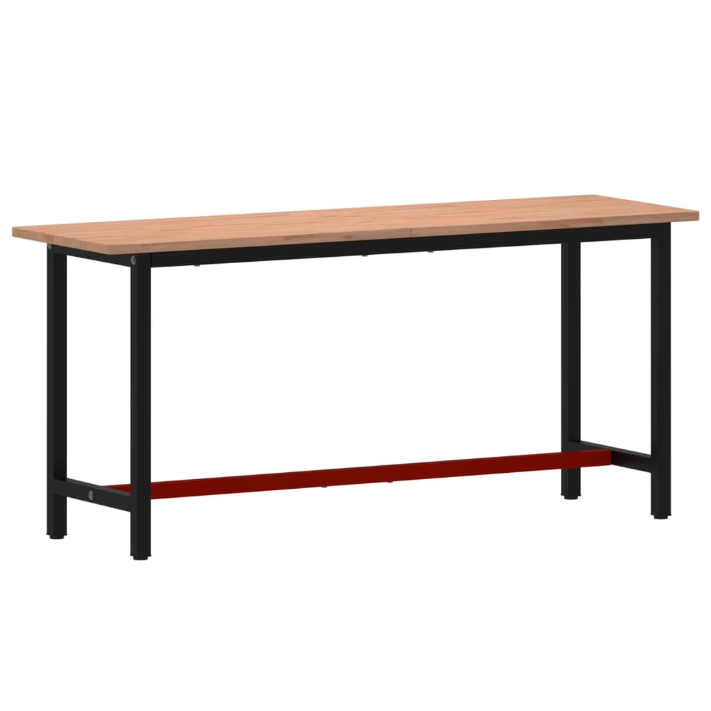 tömör bükkfa és fém munkaasztallap 180x55x81,5 cm