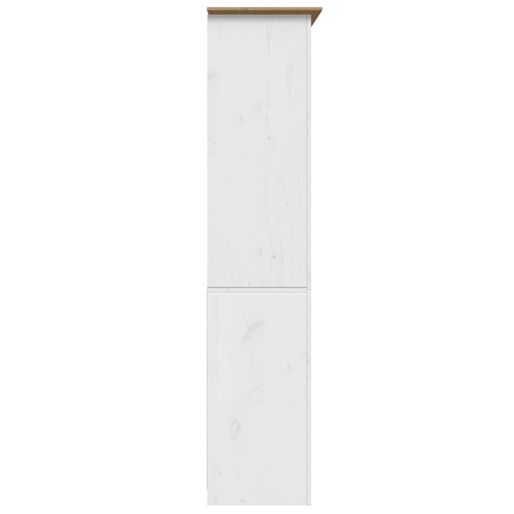BODO fehér és barna tömör fenyőfa könyvespolc 82 x 40 x 173 cm