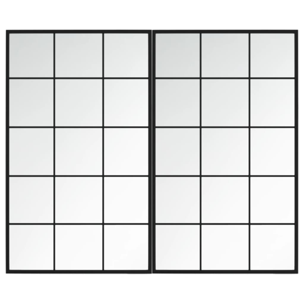 2 db fekete fém fali tükör 100x60 cm