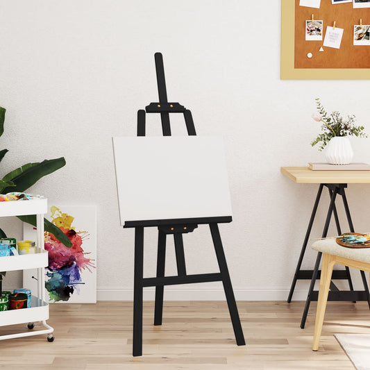 fekete tömör fenyőfa festőállvány 53,5x95x127 cm