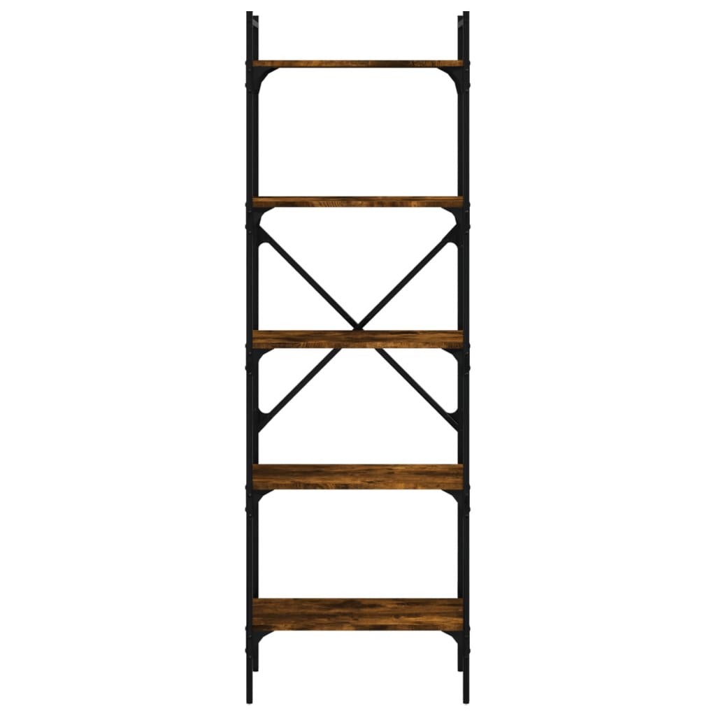 5 szintes füstös tölgy színű fa könyvespolc 56 x 31,5 x 174 cm