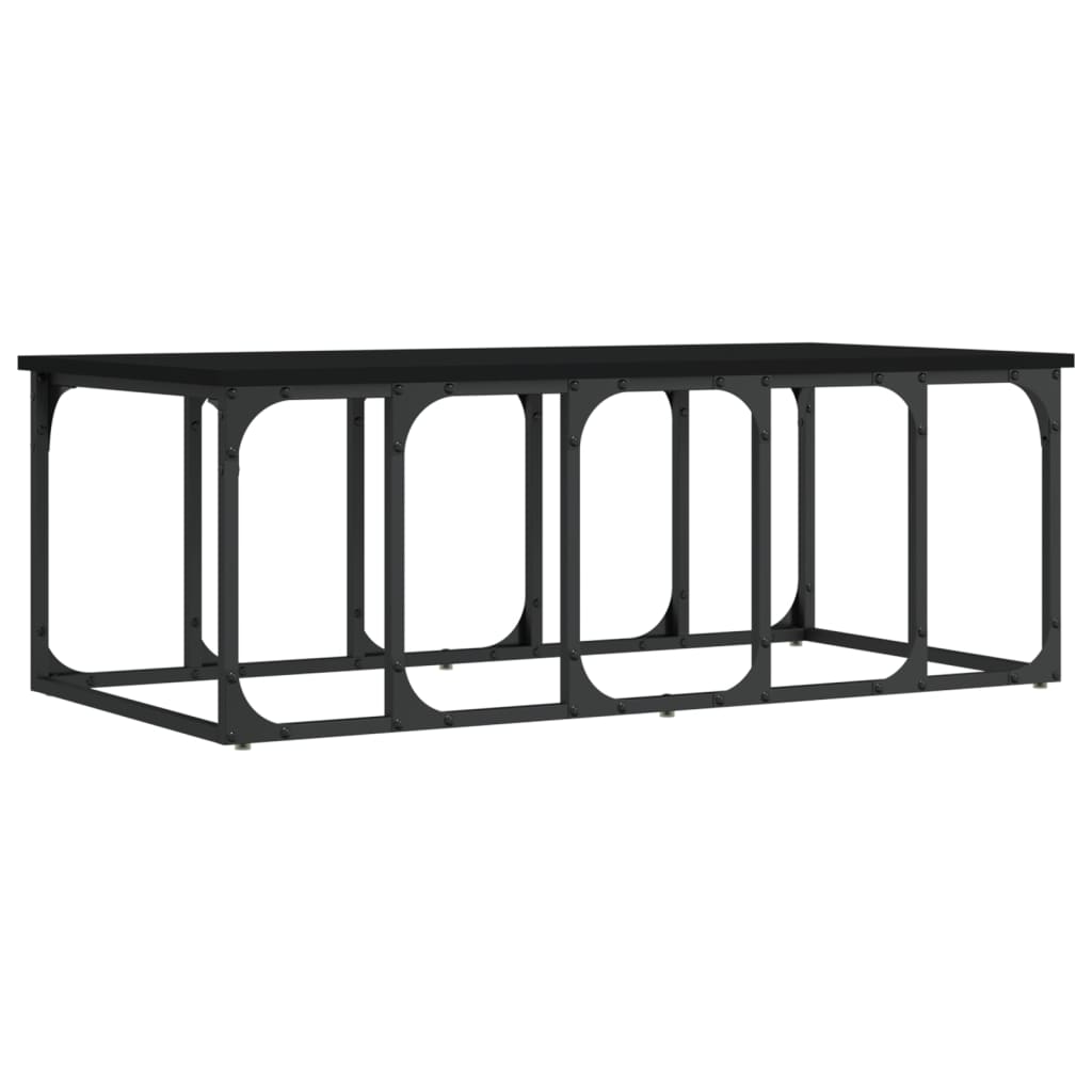 fekete szerelt fa dohányzóasztal 100 x 50 x 35,5 cm