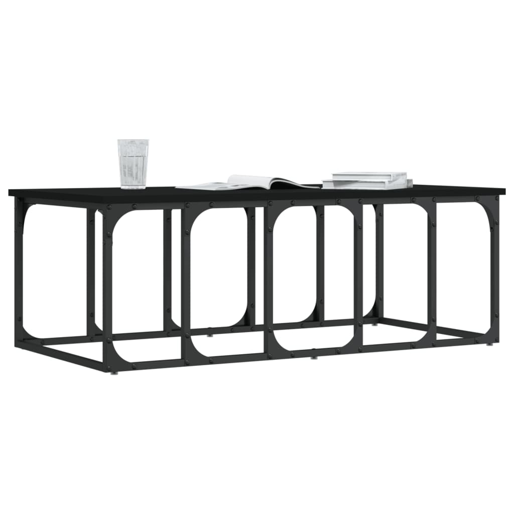 fekete szerelt fa dohányzóasztal 100 x 50 x 35,5 cm