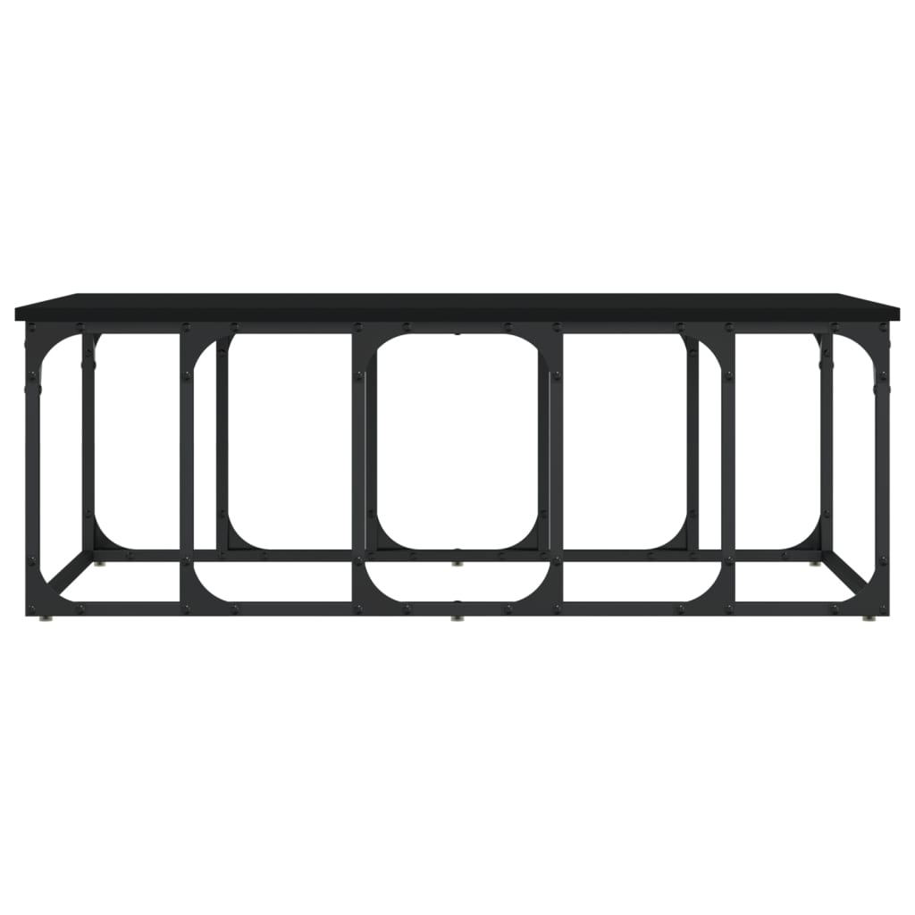 fekete szerelt fa dohányzóasztal 100 x 50 x 35,5 cm