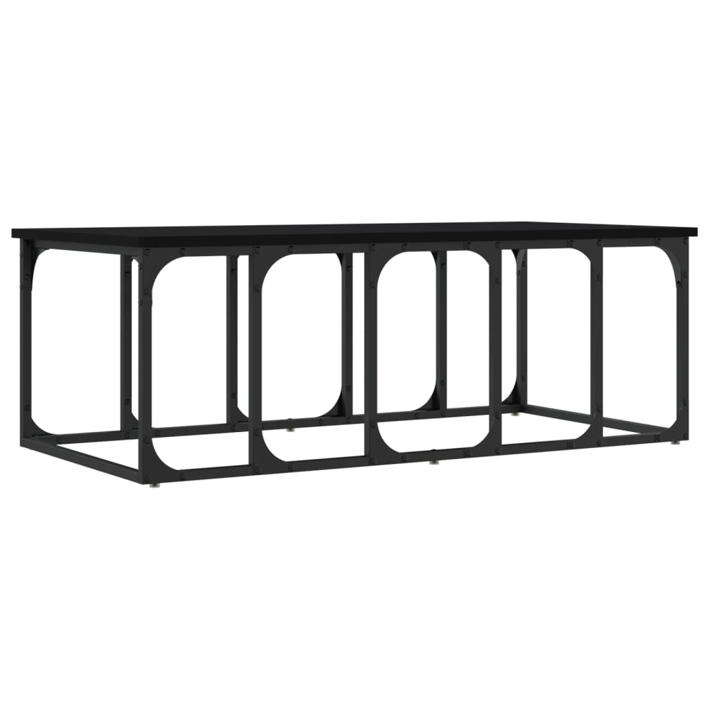 fekete szerelt fa dohányzóasztal 100 x 50 x 35,5 cm