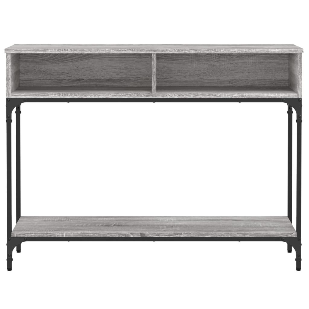 szürke sonoma színű szerelt fa konzolasztal 100 x 30,5 x 75 cm