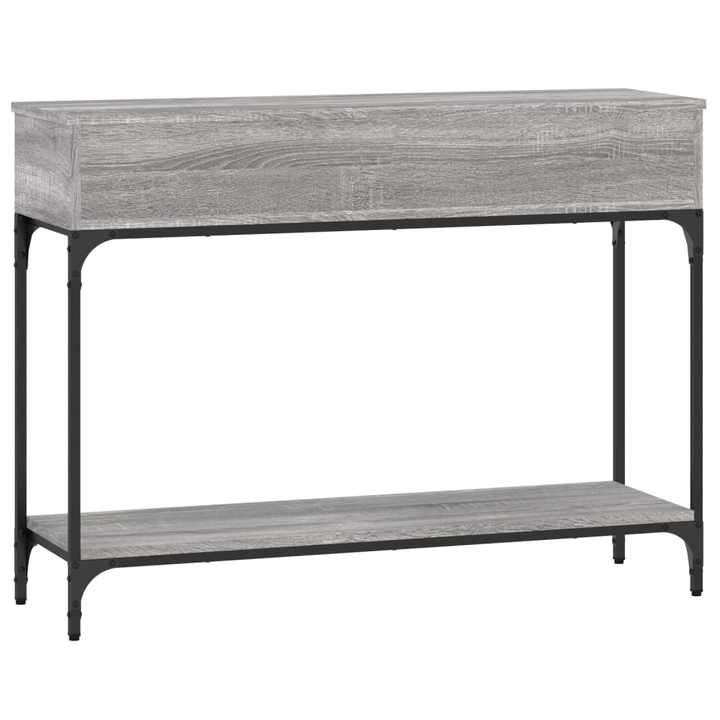 szürke sonoma színű szerelt fa konzolasztal 100 x 30,5 x 75 cm