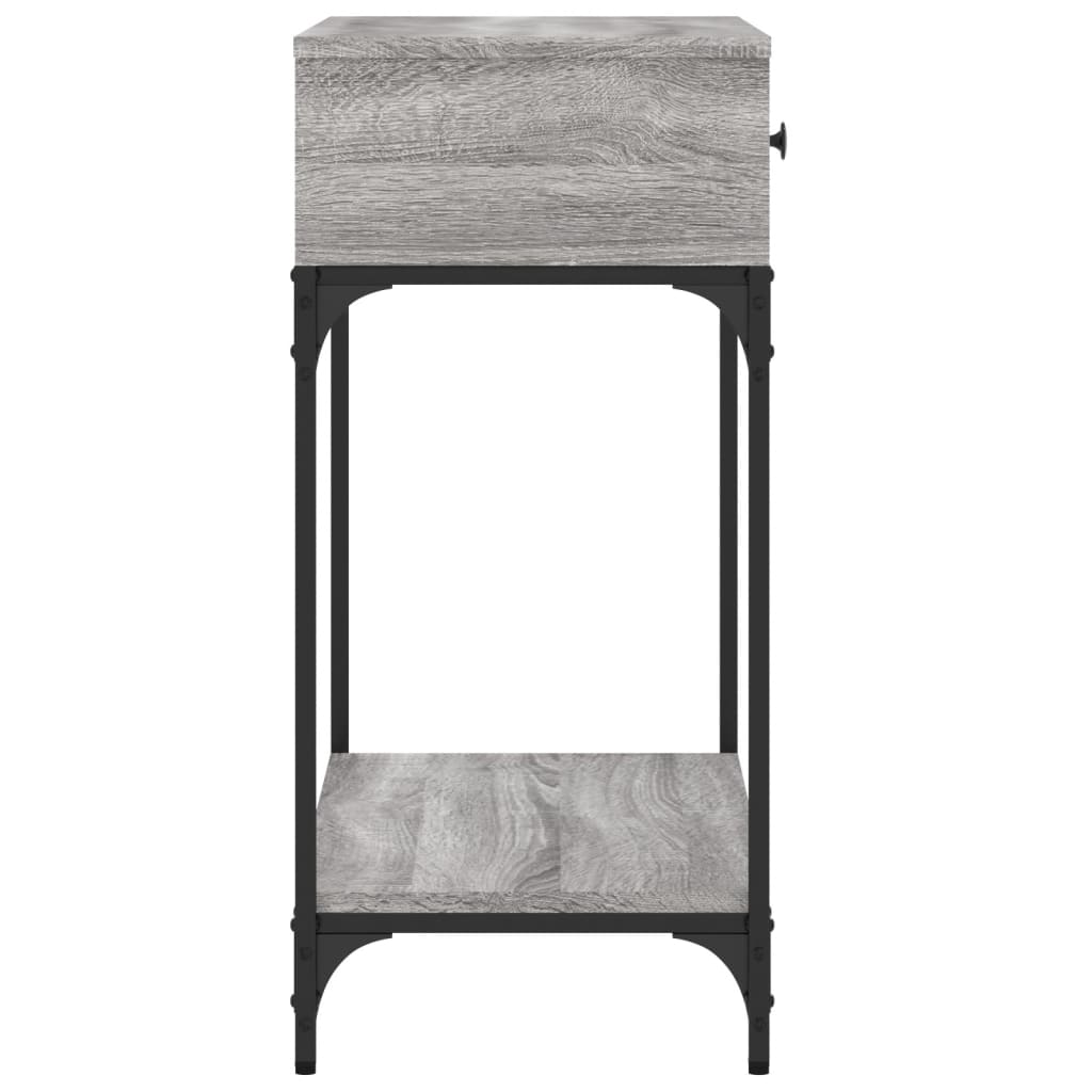 szürke sonoma színű szerelt fa konzolasztal 75 x 34,5 x 75 cm
