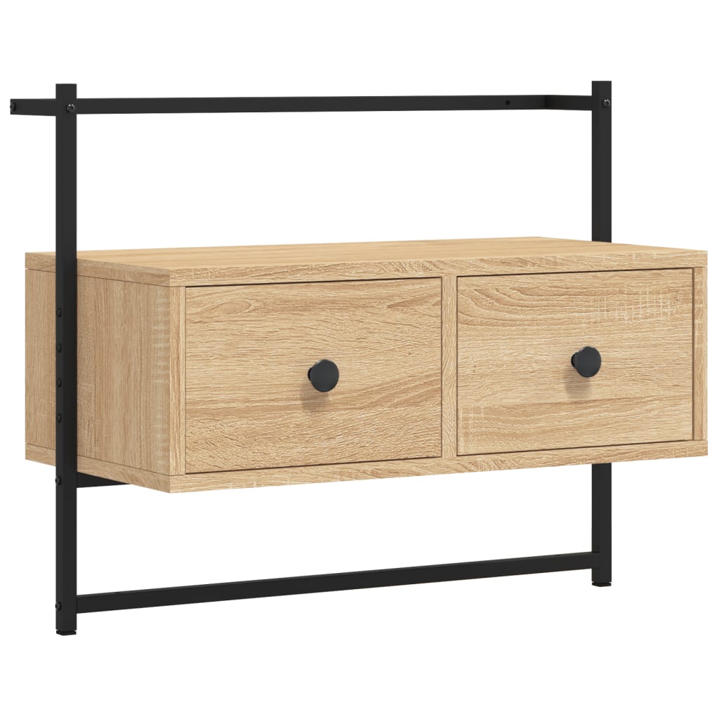 sonoma tölgy szerelt fa fali TV szekrény 60,5x30x51 cm