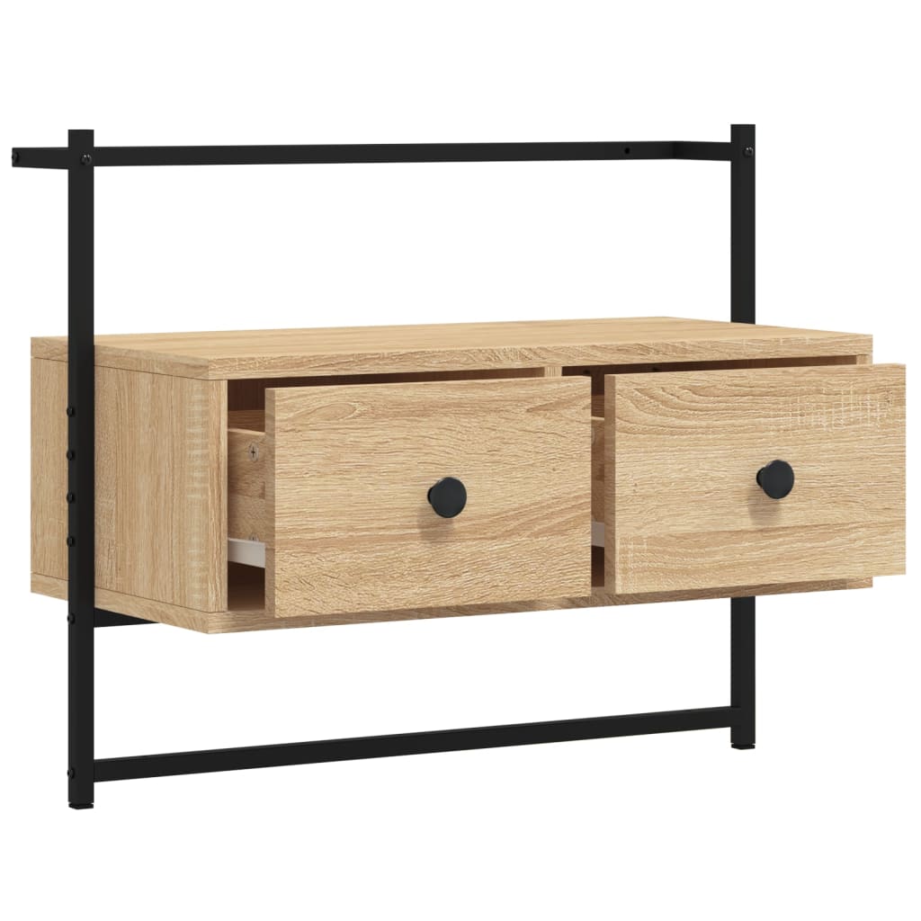 sonoma tölgy szerelt fa fali TV szekrény 60,5x30x51 cm