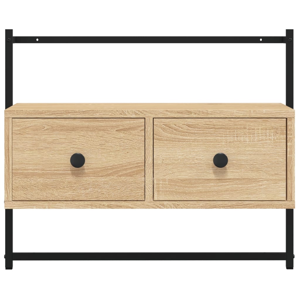 sonoma tölgy szerelt fa fali TV szekrény 60,5x30x51 cm