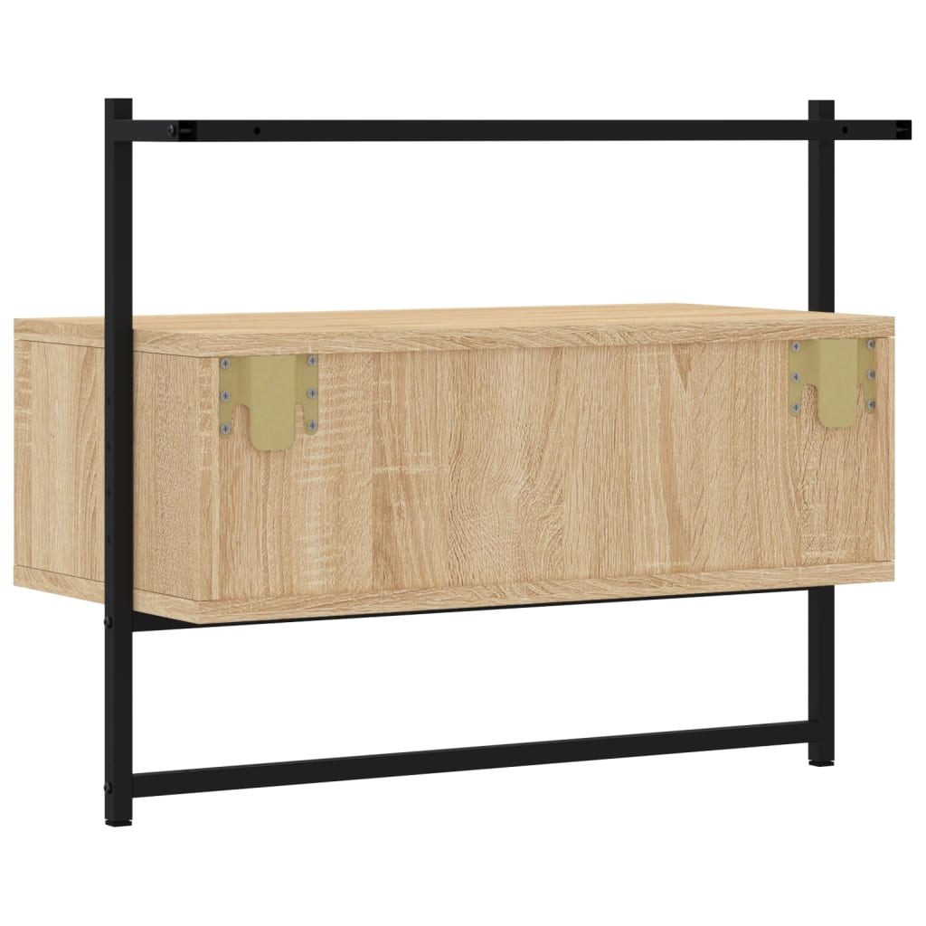 sonoma tölgy szerelt fa fali TV szekrény 60,5x30x51 cm
