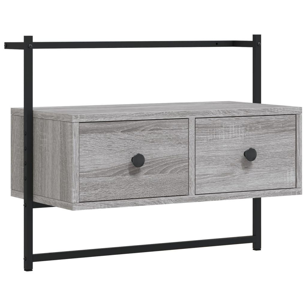 szürke sonoma szerelt fa fali TV szekrény 60,5 x 30 x 51 cm