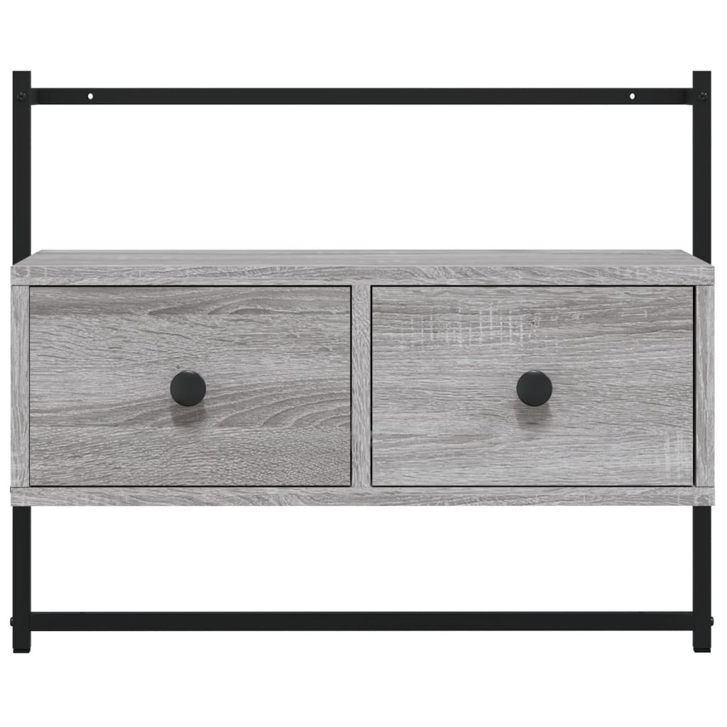 szürke sonoma szerelt fa fali TV szekrény 60,5 x 30 x 51 cm