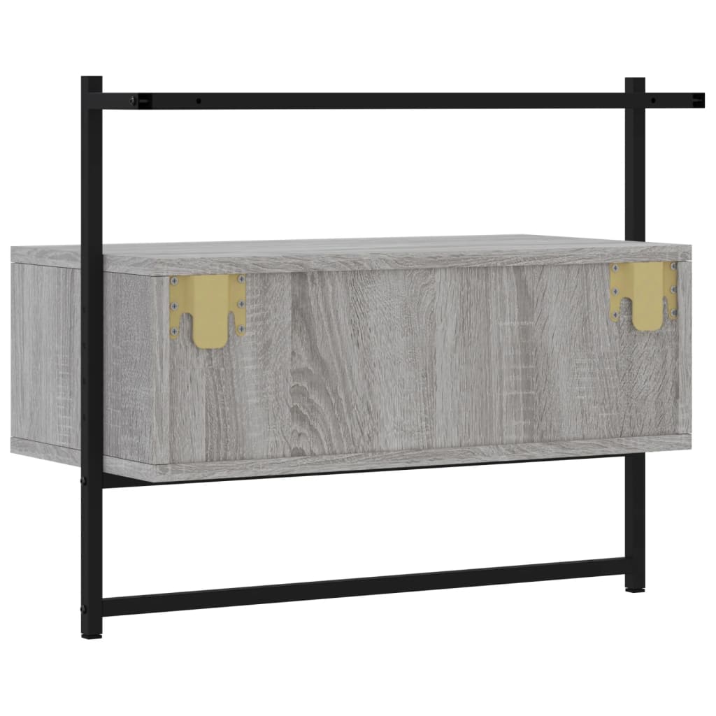 szürke sonoma szerelt fa fali TV szekrény 60,5 x 30 x 51 cm
