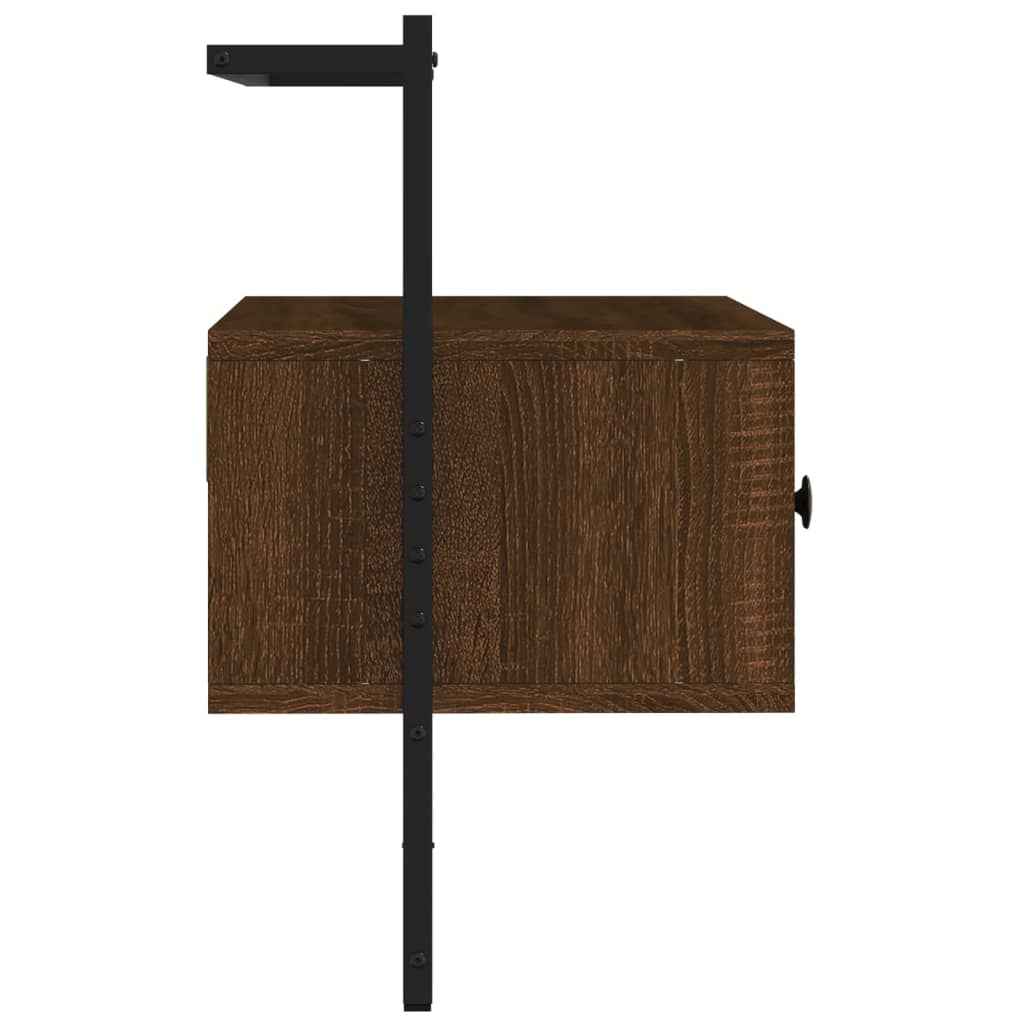 barna tölgyszínű szerelt fa fali TV szekrény 60,5 x 30 x 51 cm