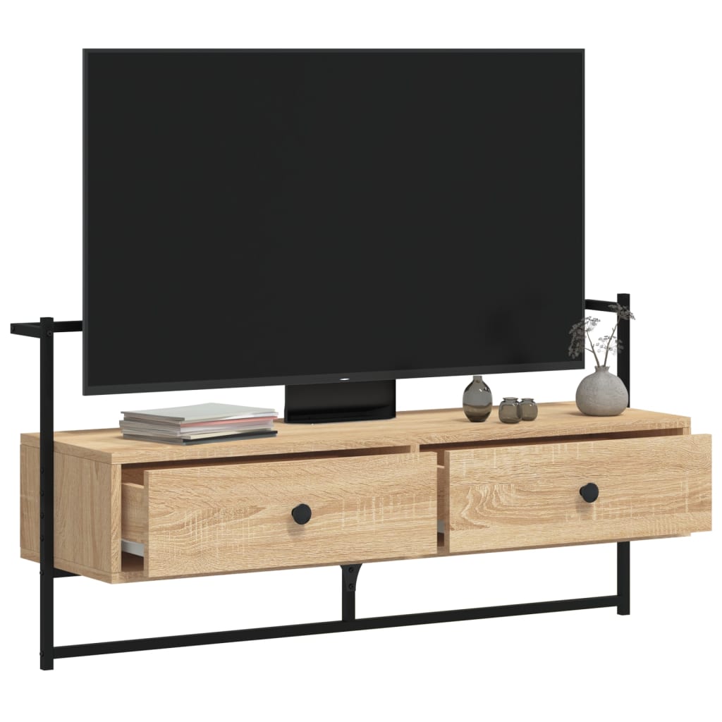 sonoma tölgy szerelt fa fali TV szekrény 100,5 x 30 x 51 cm