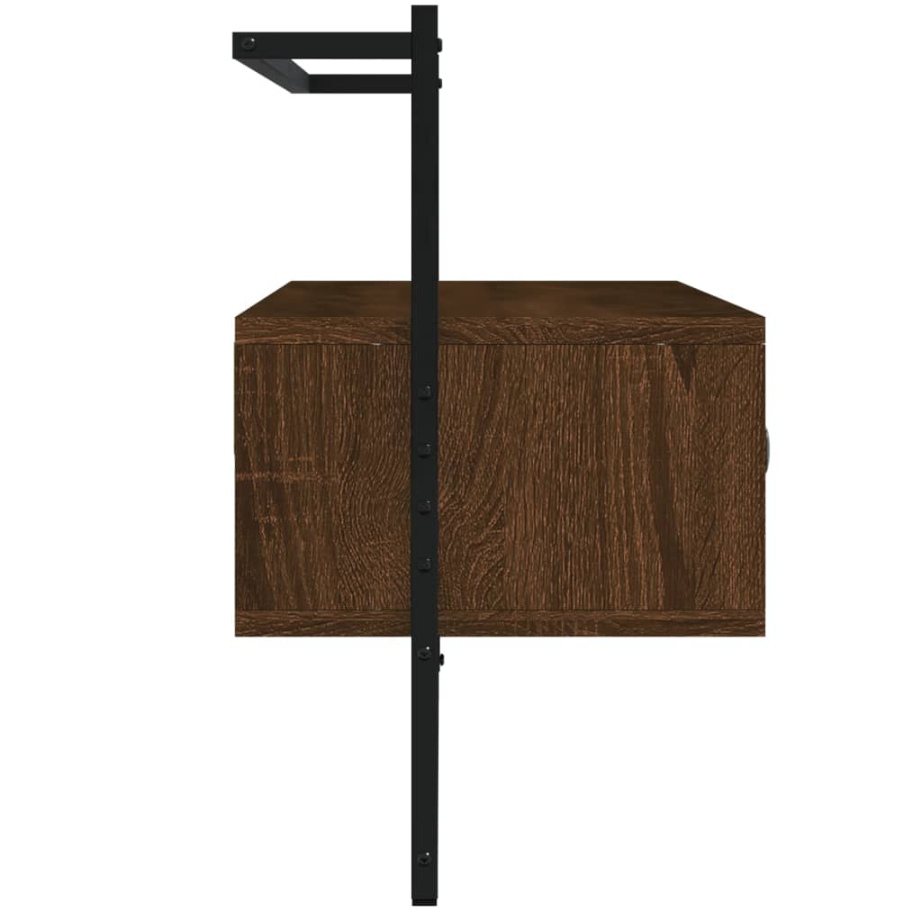 barna tölgyszínű szerelt fa fali TV szekrény 100,5 x 30 x 51 cm