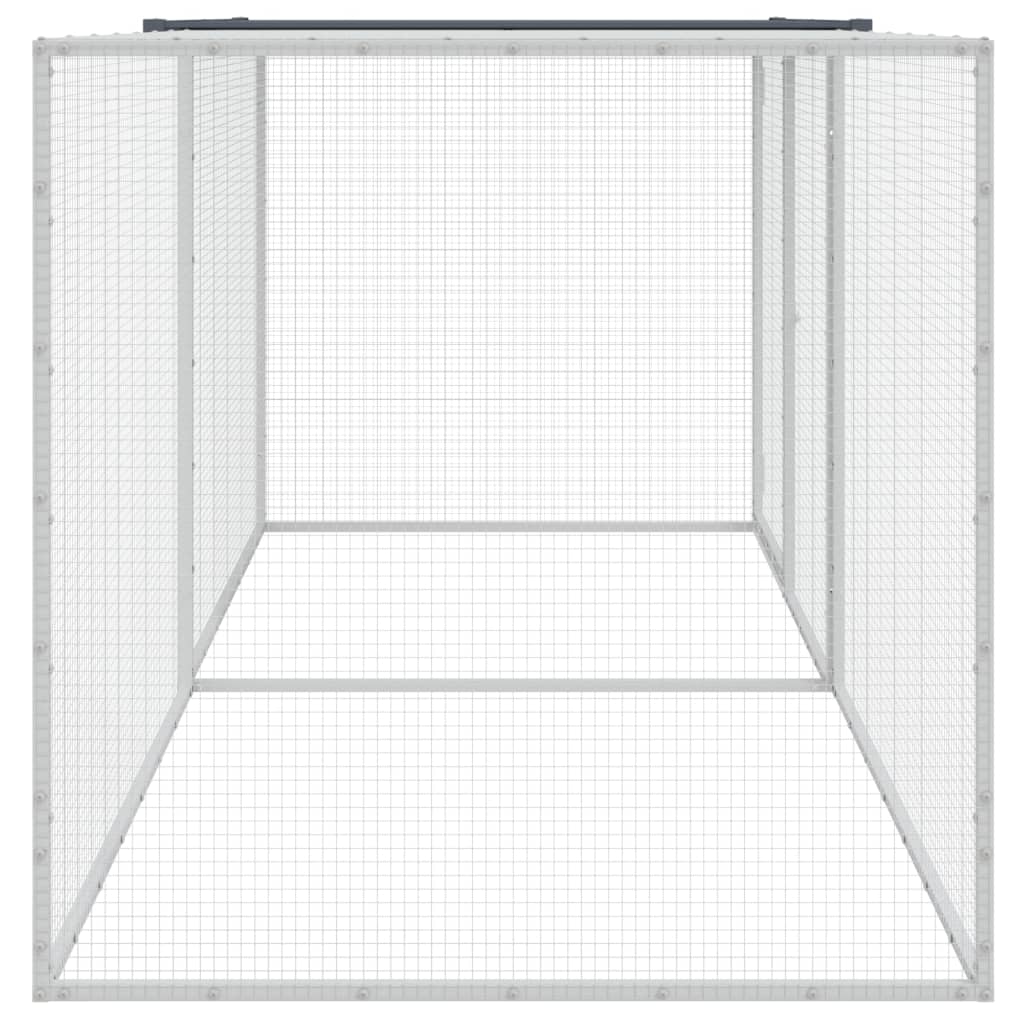 antracit színű, horganyzott acél csirkeketrec tetővel 203 x 98 x 90 cm