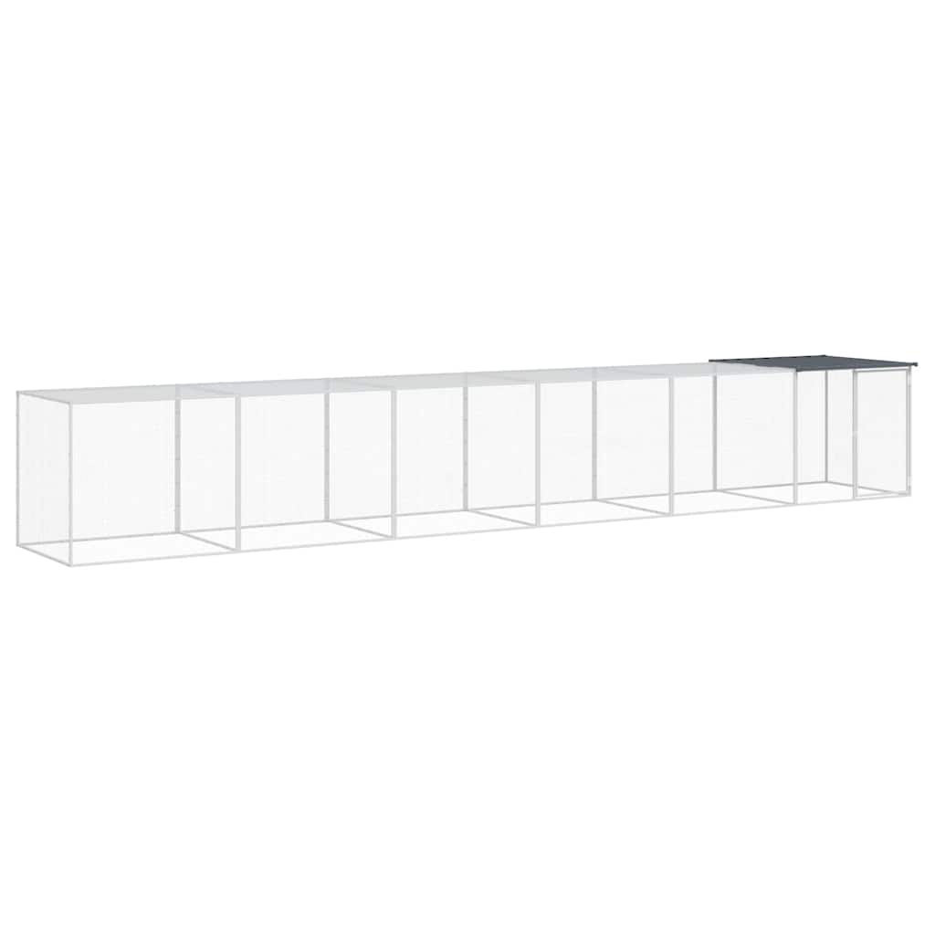 antracitszürke horganyzott acél tyúkketrec tetővel 603x98x90 cm