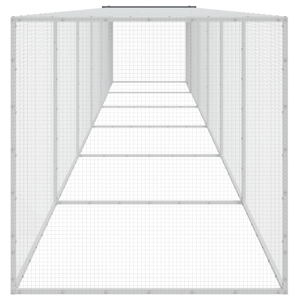 antracitszürke horganyzott acél tyúkketrec tetővel 603x98x90 cm