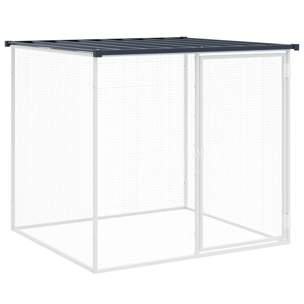 antracitszürke horganyzott acél tyúkketrec tetővel 603x98x90 cm