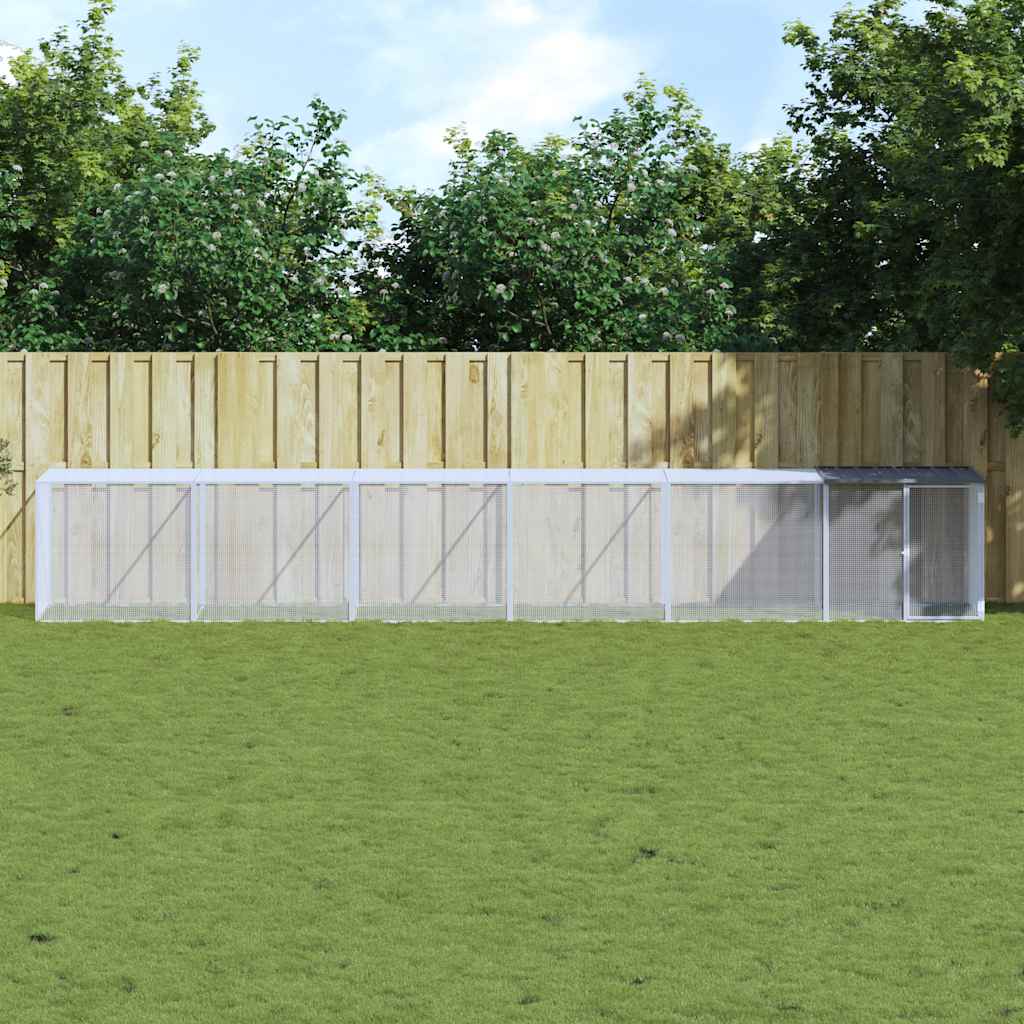 antracitszürke horganyzott acél tyúkketrec tetővel 603x98x90 cm