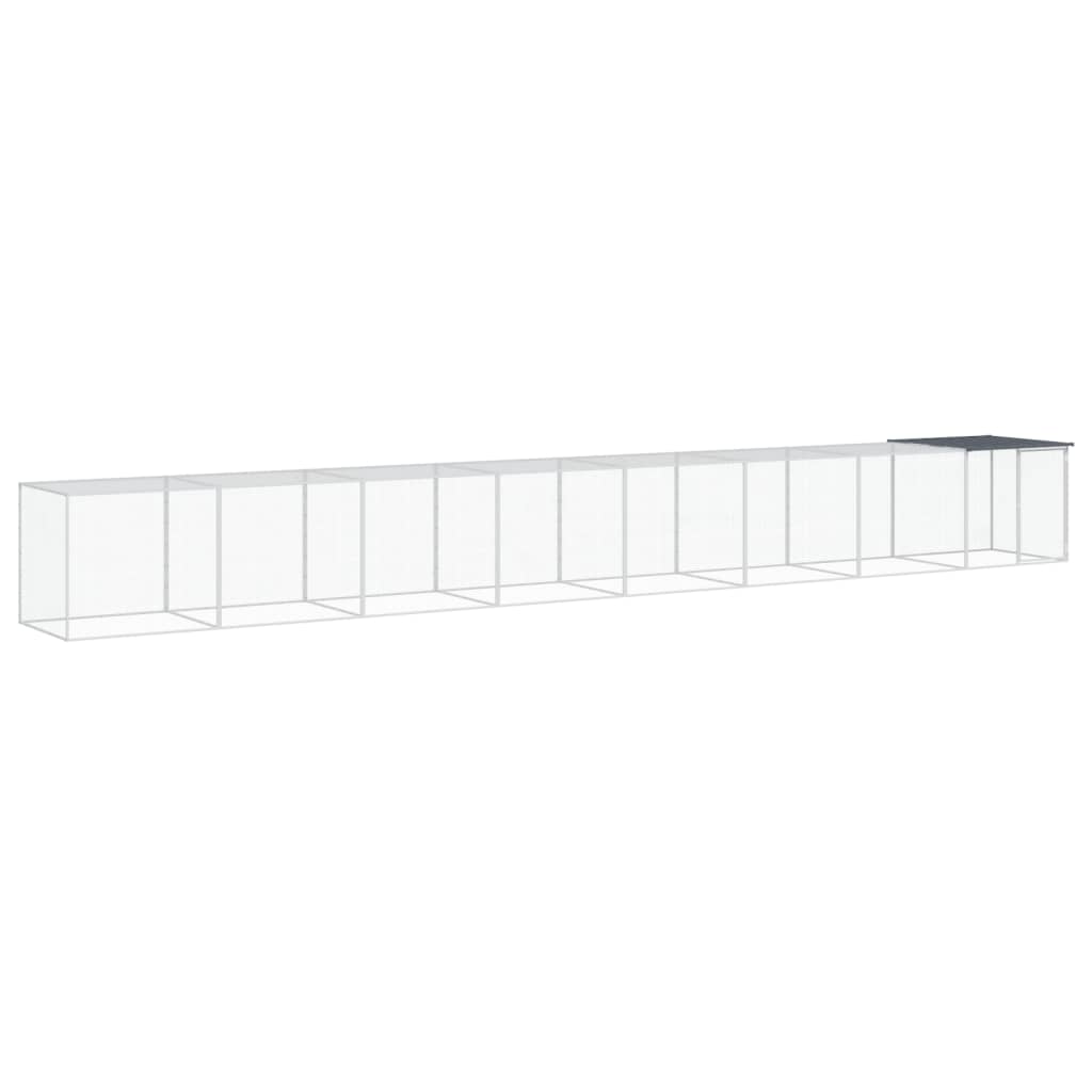 antracitszürke horganyzott acél tyúkketrec tetővel 803x98x90 cm
