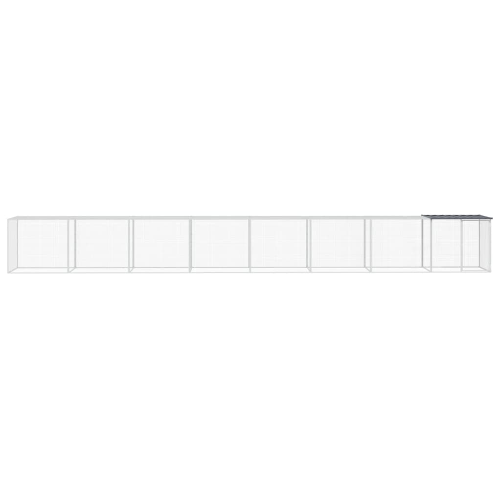 antracitszürke horganyzott acél tyúkketrec tetővel 803x98x90 cm