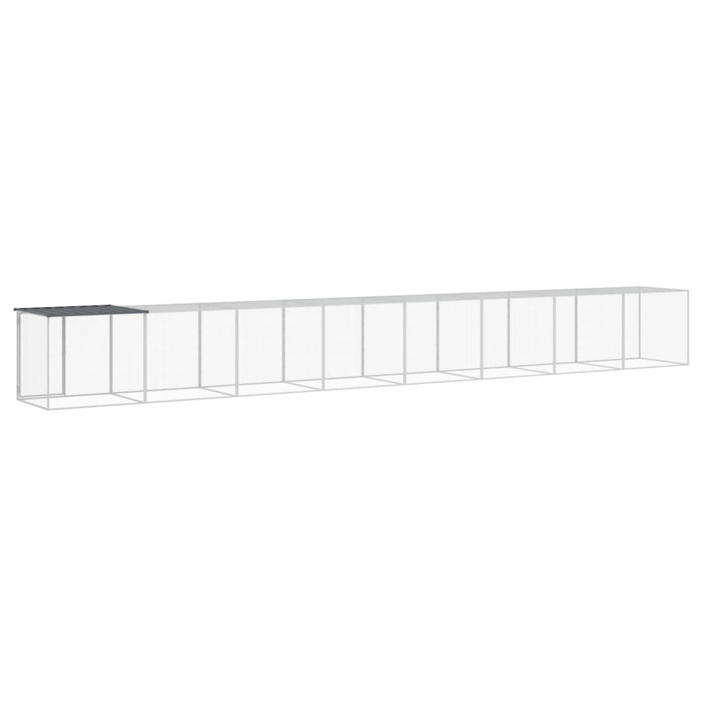 antracitszürke horganyzott acél tyúkketrec tetővel 803x98x90 cm