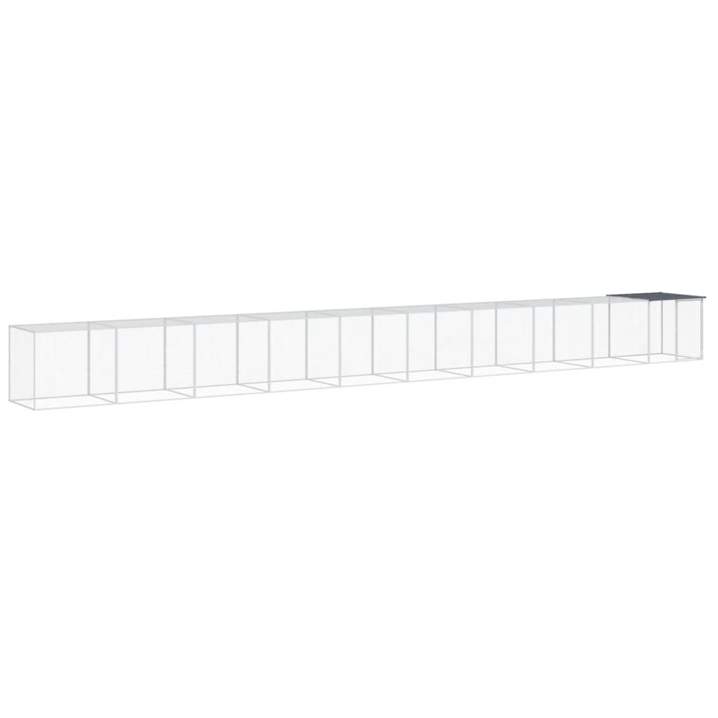 antracitszürke horganyzott acél tyúkketrec tetővel 1003x98x90cm