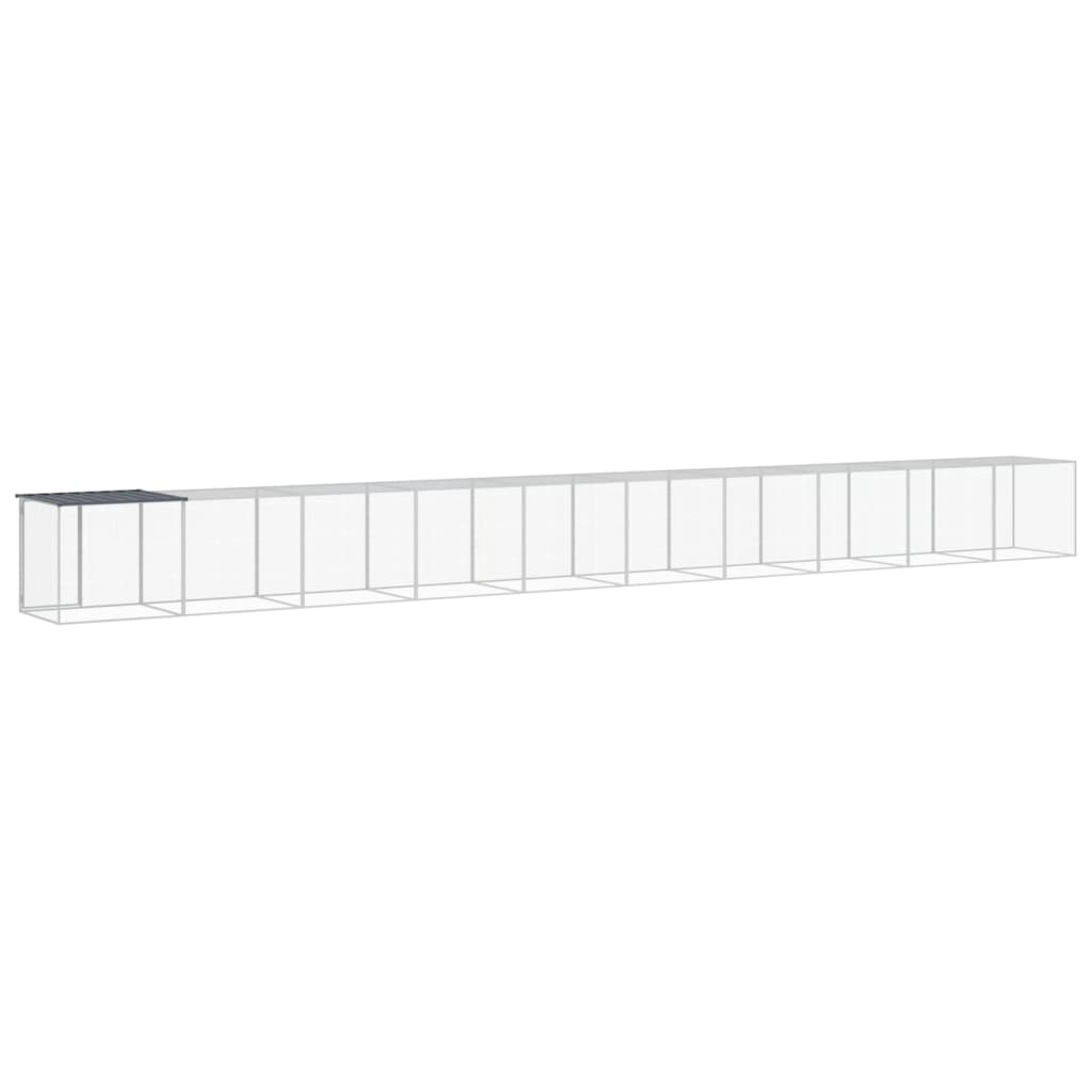 antracitszürke horganyzott acél tyúkketrec tetővel 1003x98x90cm